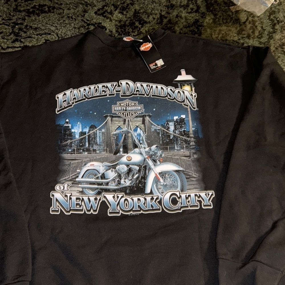 Harley-Davidson  New York City crew neck sweat Shirt BROOKLYN BRIDGE GRAPHIC